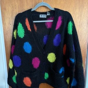 Fenn Wright Manson Black Cardigan with Multicolor Dots